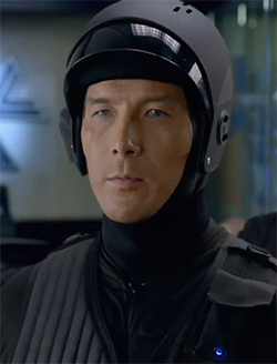 The MX-43s, the bland,  anonymous robocop drones, are played by a guy named Joe Smith. Figures, right?