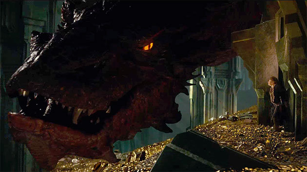 The impossibly enormous Smaug (Benedict Cumberbatch)