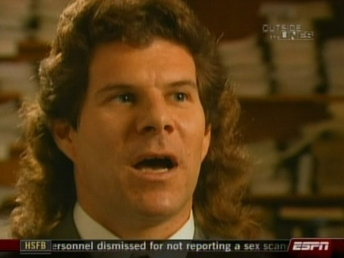 Dave Meltzer, wrestling's foremost journalist, whose Wrestling Observer has been the most reliable dirtsheet for decades. Any excuse to post this mullet.