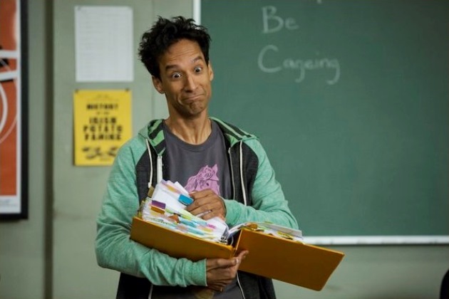 Danny Pudi as Abed Nadir channeling Nicolas Cage as...the guy from The Wicker Man? Maybe?