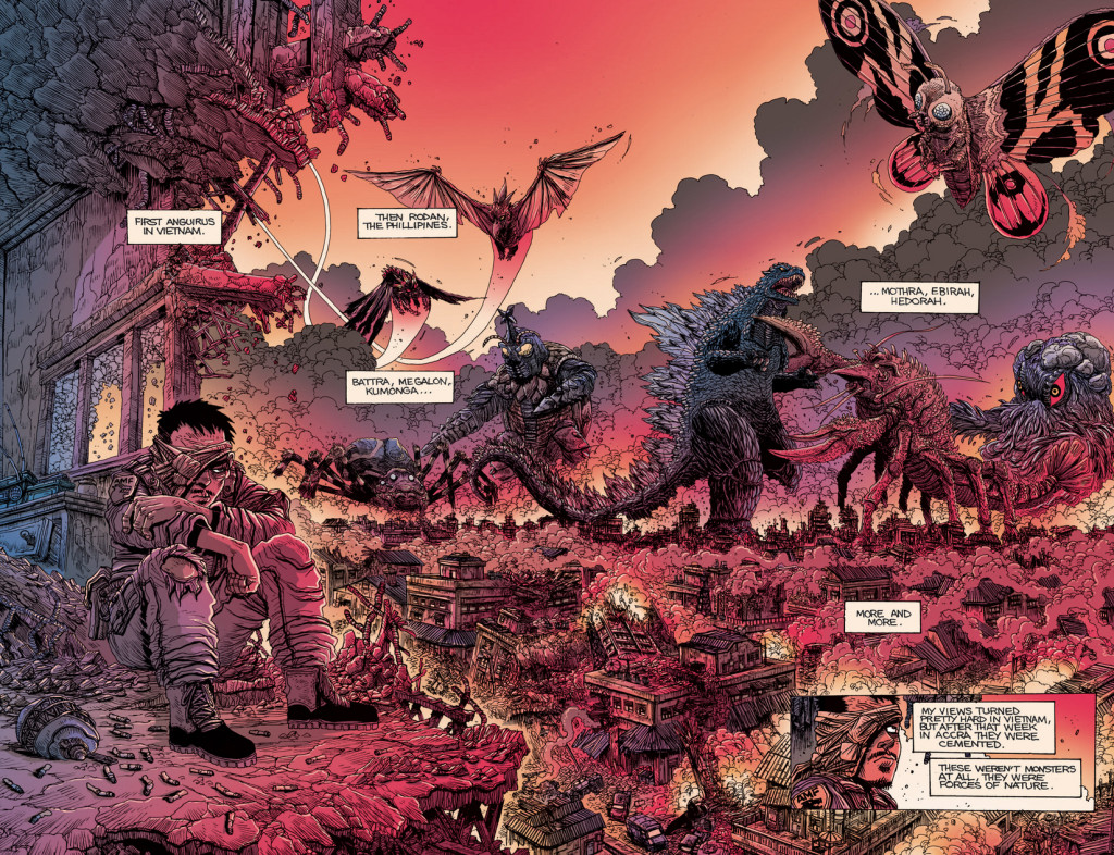 Art from Godzilla: The Half Century War by James Stokoe. 