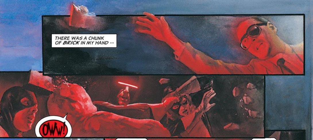 Panels from Marvels #2. Art by Alex Ross. 