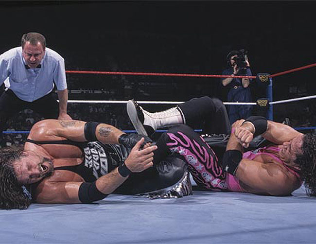 Diesel and Bret Hart battling for the WWF title back in my youth. (Source)