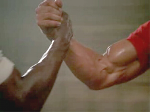 Arnie’s right arm actually got its SAG card for this role.