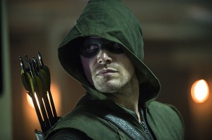 Stephen Amell as Arrow in last week's Season 3 premiere.