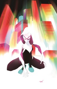 Cover to this year's Spider-Gwen #1, art by Robbi Rodriguez.