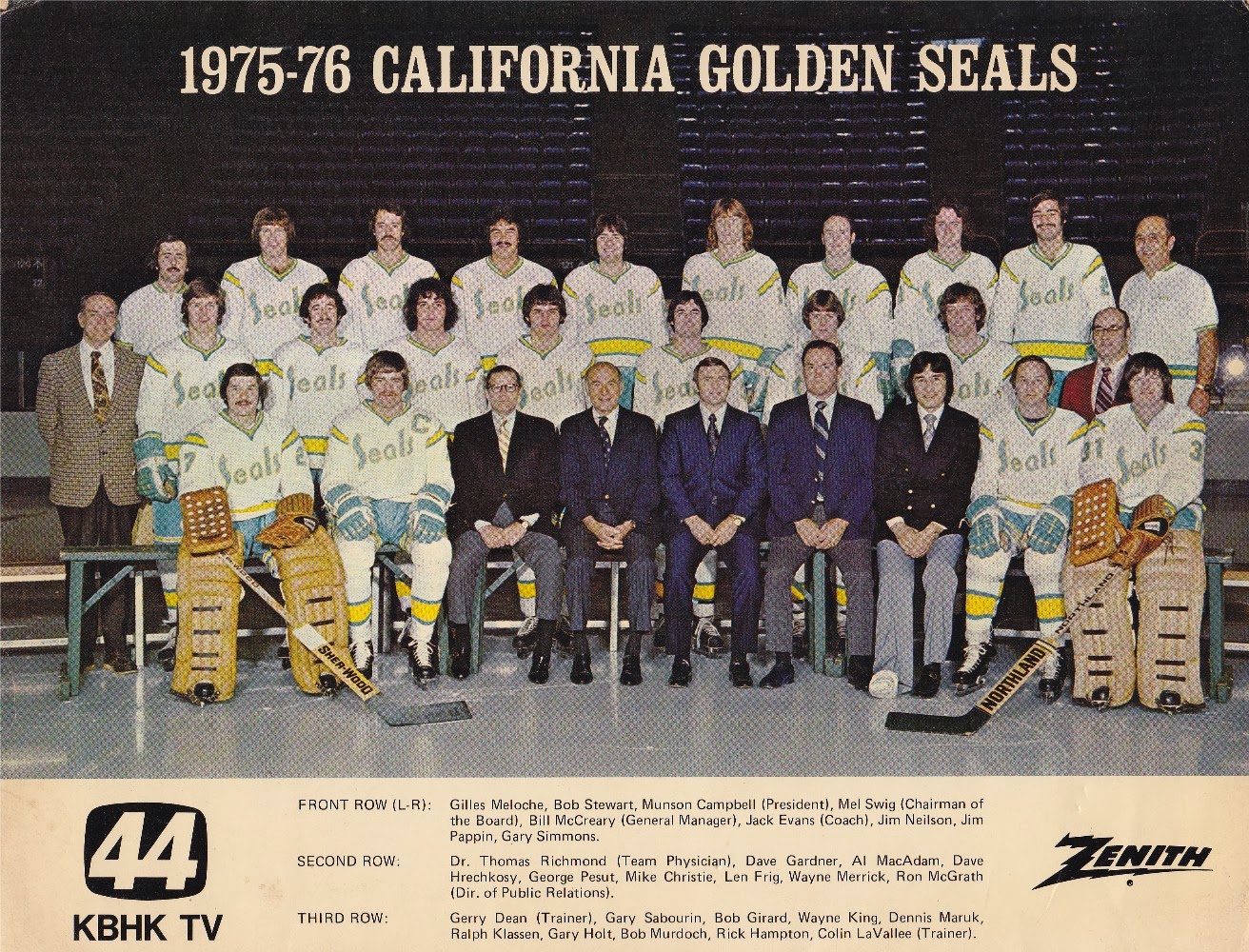 california golden seals roster