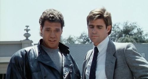 Pictured left to right: Detectives Bigelow (Piscopo) & Mortis (a pancake)